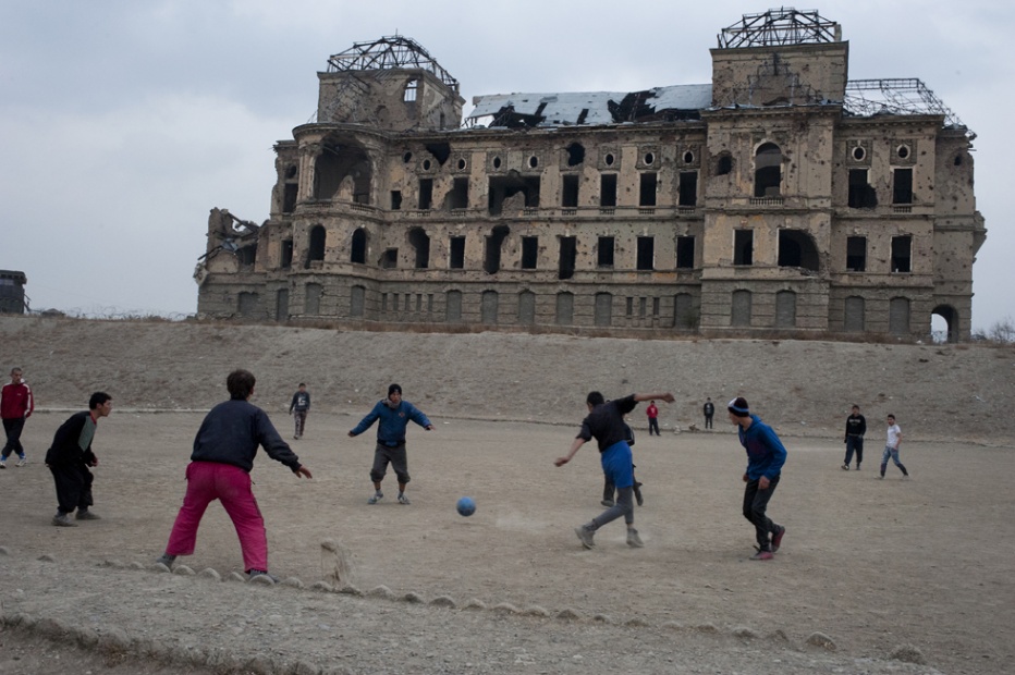 Match at the Shah, Kabul 2012
The kids from Hazara neighborhood play football in front of the Palace of the Shah. Life goes on despite the continuing war.
